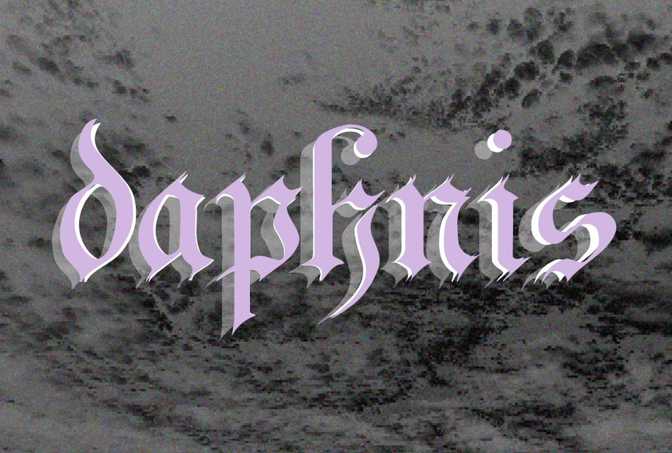 the daphnis mxxn logo over a stormy sky